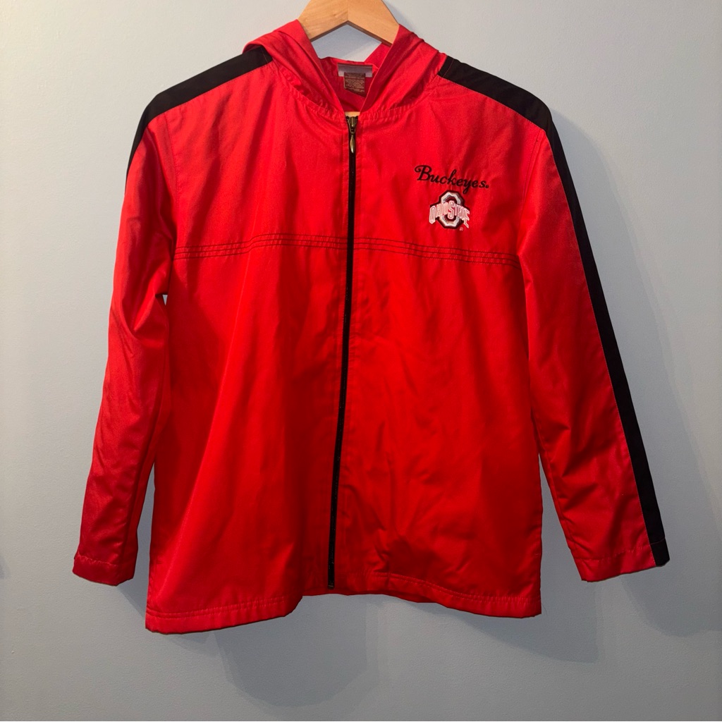 Ohio State Buckeyes Women's Lightweight Jacket - Red, Hooded, Size Small